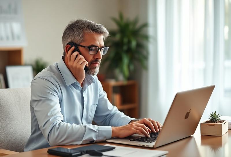 Consultant on a call discussing local search audit findings